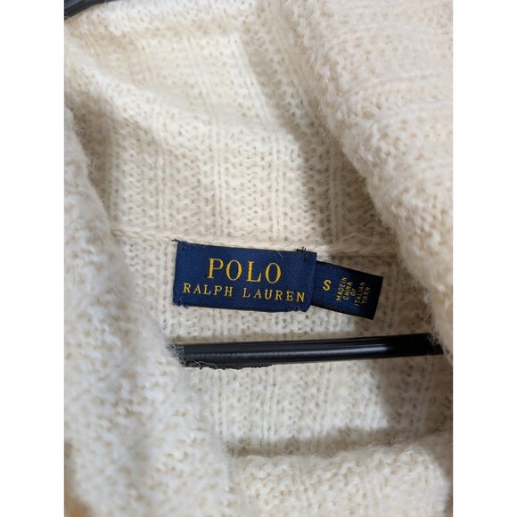 POLO Ralph Lauren Womens Beige Alpaca Blend Turtleneck Tunic Sweater Sz S Mature - Picture 3 of 7